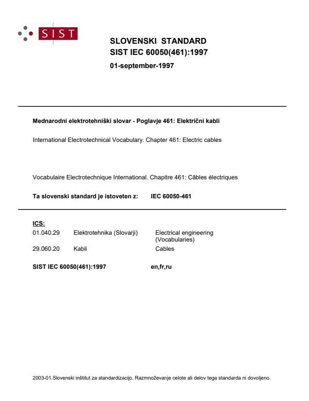 IEC 60050(461):1997