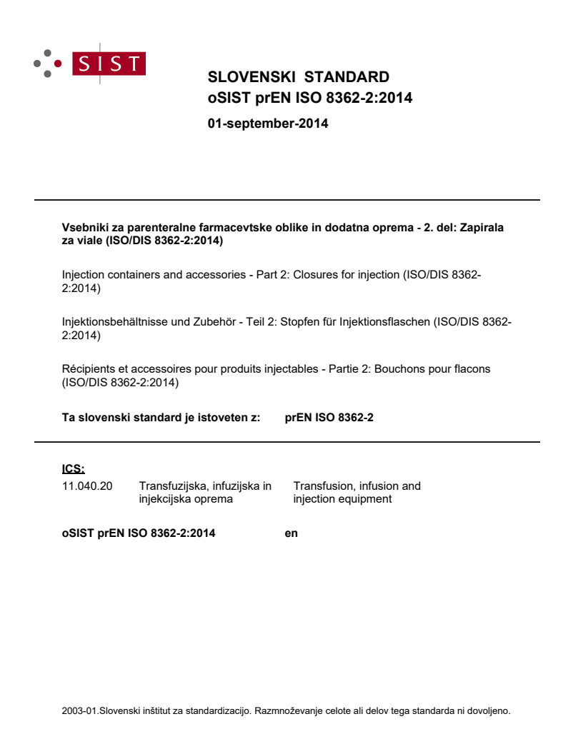 prEN ISO 8362-2:2014