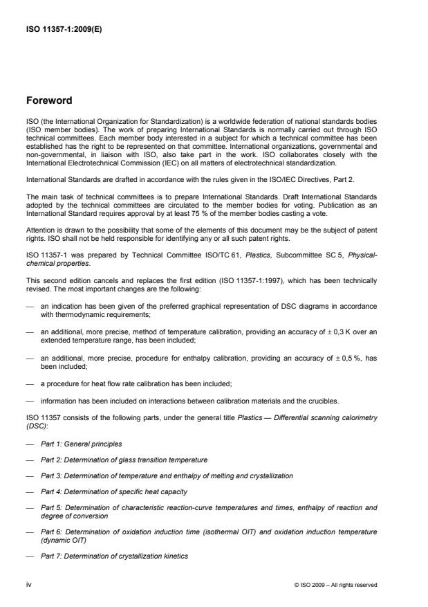 ISO 11357-1:2009 ISO 11357-1:2009 - Plastics -- Differential scanning calorimetry (DSC) - Page 4 preview