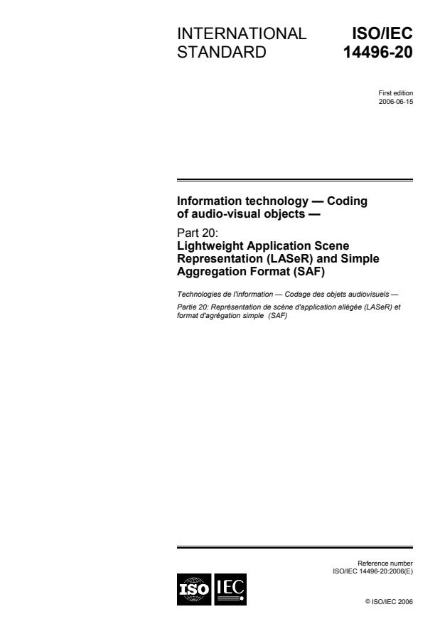 ISO/IEC 14496-20:2006 - Information technology -- Coding of audio-visual objects