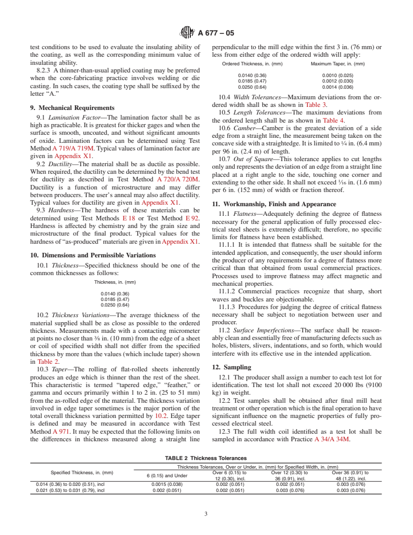 ASTM A677-05 - Standard Specification for Nonoriented Electrical Steel Fully Processed Types