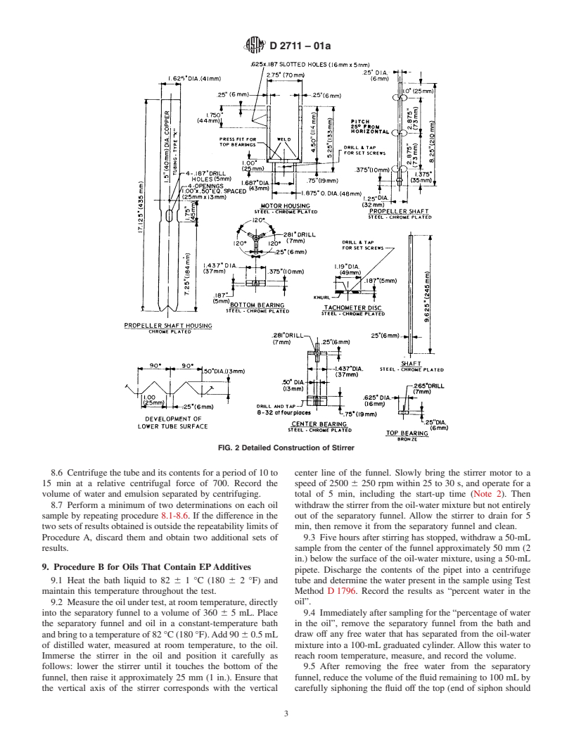 ASTM D2711-01a - Standard Test Method for Demulsibility Characteristics of Lubricating Oils