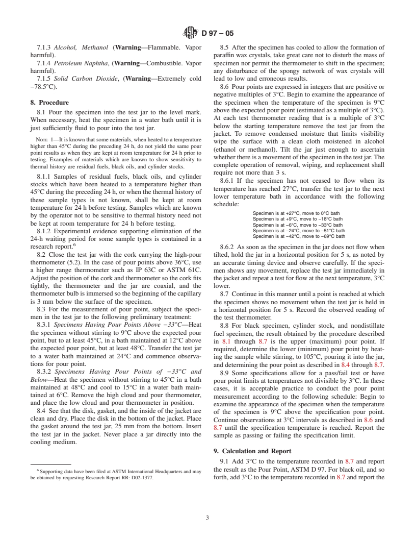 ASTM D97-05 - Standard Test Method for Pour Point of Petroleum Products