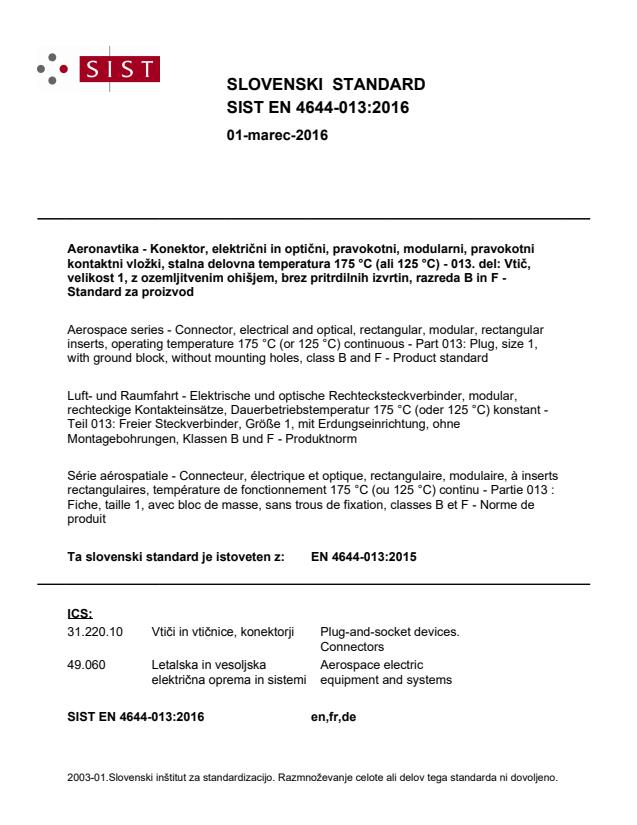 EN 4644-013:2015 EN 4644-013:2016 - Page 1 preview