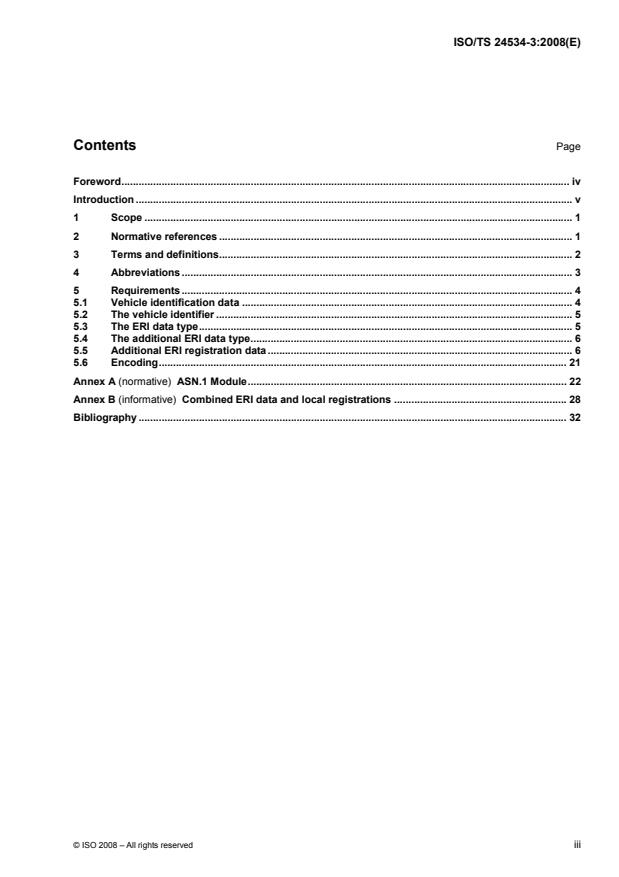 ISO/TS 24534-3:2008 - Automatic vehicle and equipment identification -- Electronic Registration Identification (ERI) for vehicles