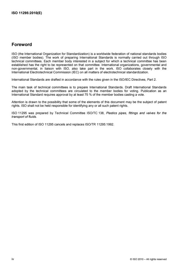 ISO 11295:2010 ISO 11295:2010 - Classification and information on design of plastics piping systems used for renovation - Page 4 preview
