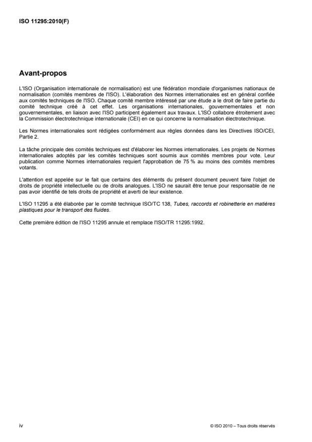 ISO 11295:2010 ISO 11295:2010 - Classification et informations relatives a la conception des systemes de canalisations en plastique destinés a la rénovation - Page 4 preview