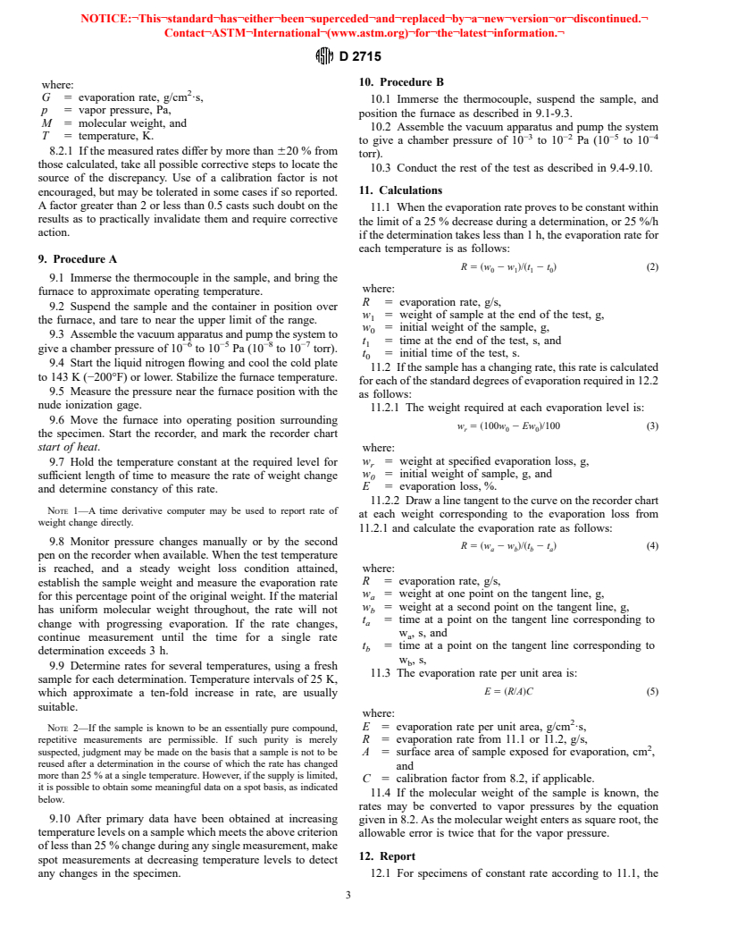 ASTM D2715-92(1997) - Standard Test Method for Volatilization Rates of Lubricants in Vacuum