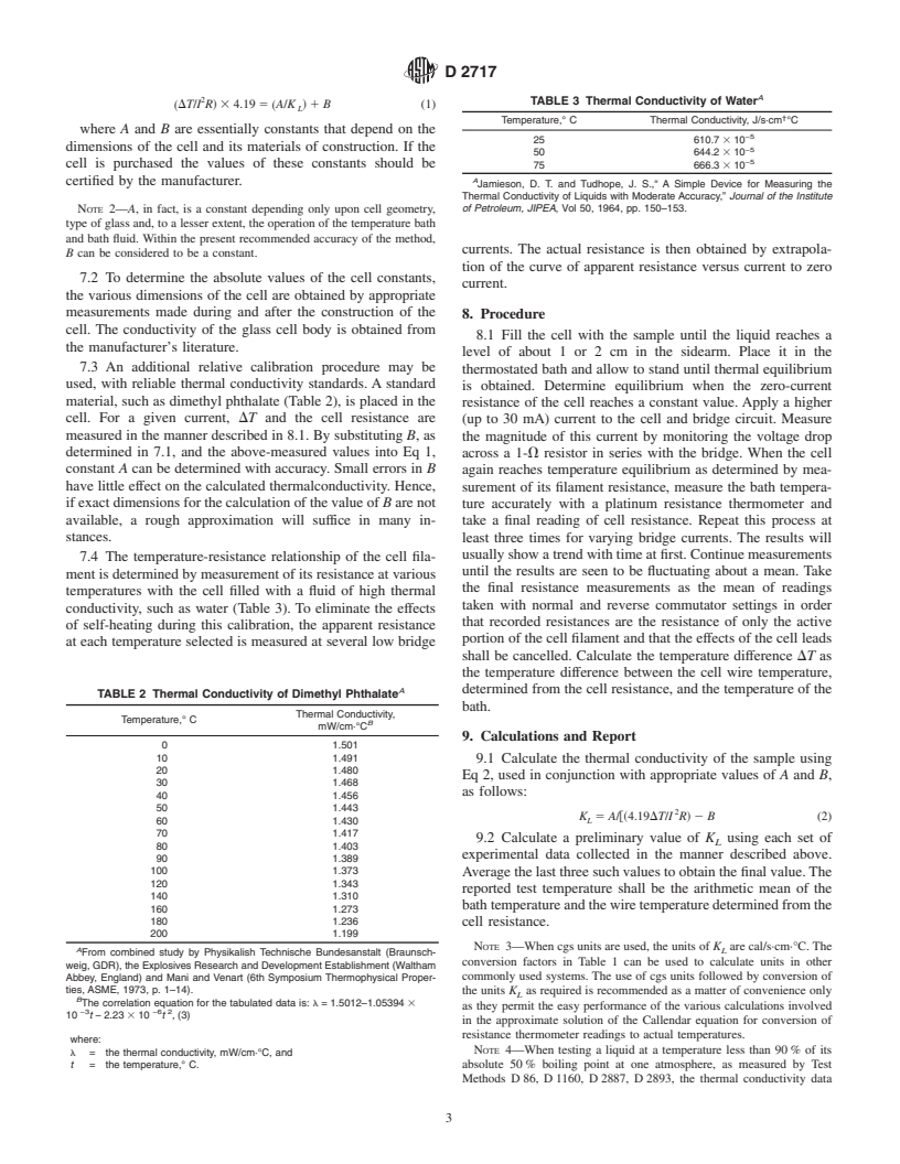 ASTM D2717-95(2000) - Standard Test Method for Thermal Conductivity of Liquids