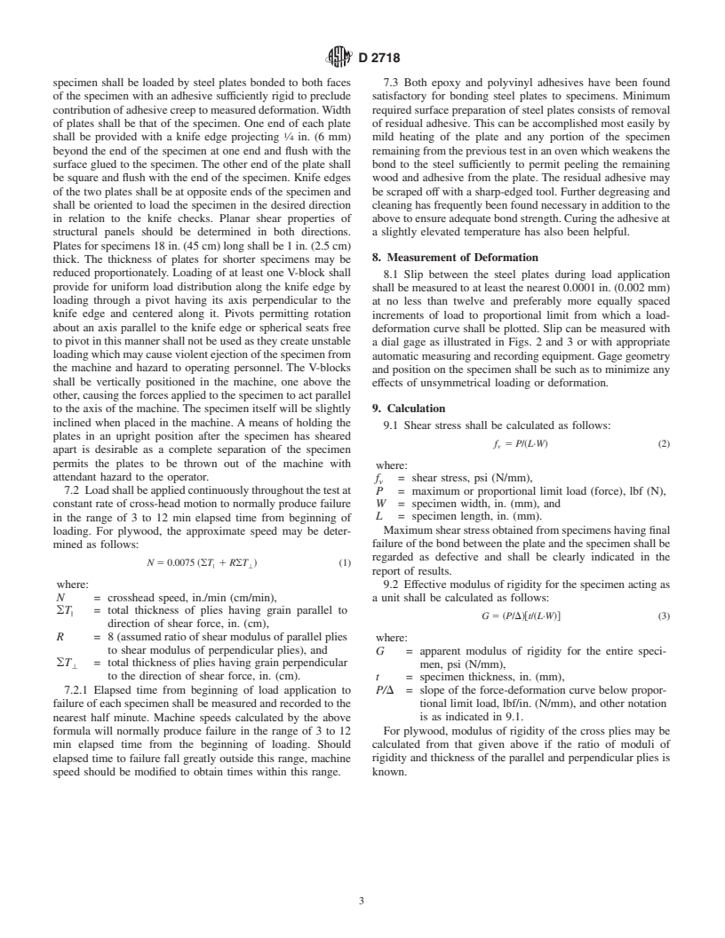 ASTM D2718-00e1 - Standard Test Methods for Structural Panels in Planar Shear (Rolling Shear)