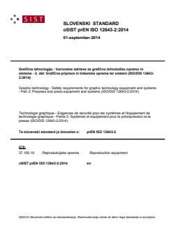 oSIST prEN ISO 12643-2:2014 oSIST prEN ISO 12643-2:2014 - Page 1 preview