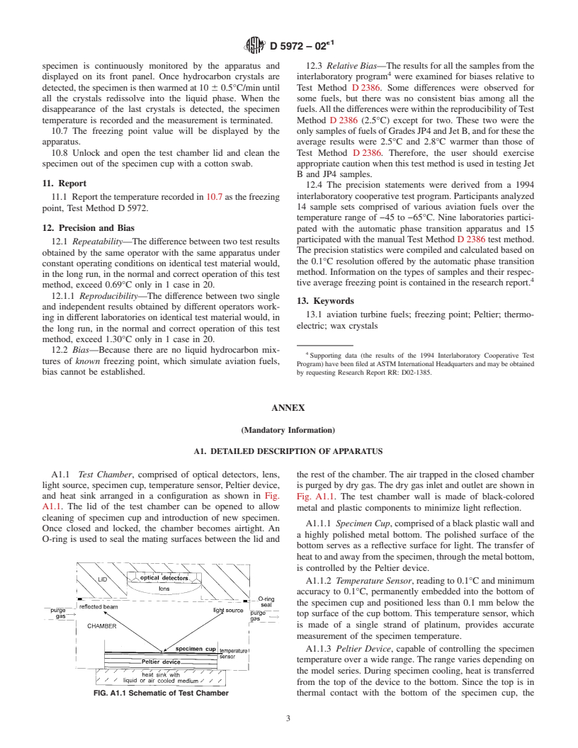 ASTM D5972-02e1 - Standard Test Method for Freezing Point of Aviation Fuels (Automatic Phase Transition Method)