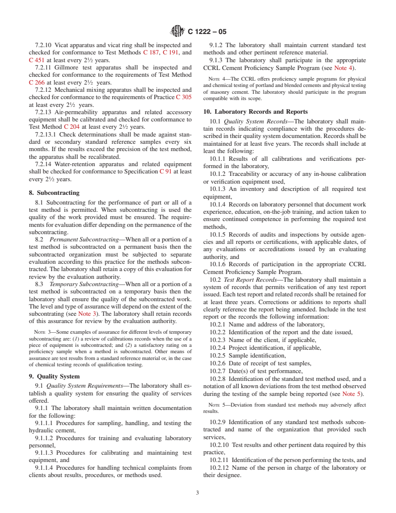 ASTM C1222-05 - Standard Practice for Evaluation of Laboratories Testing Hydraulic Cement