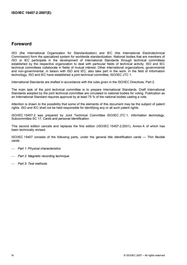 ISO/IEC 15457-2:2007 ISO/IEC 15457-2:2007 - Identification cards -- Thin flexible cards - Page 4 preview