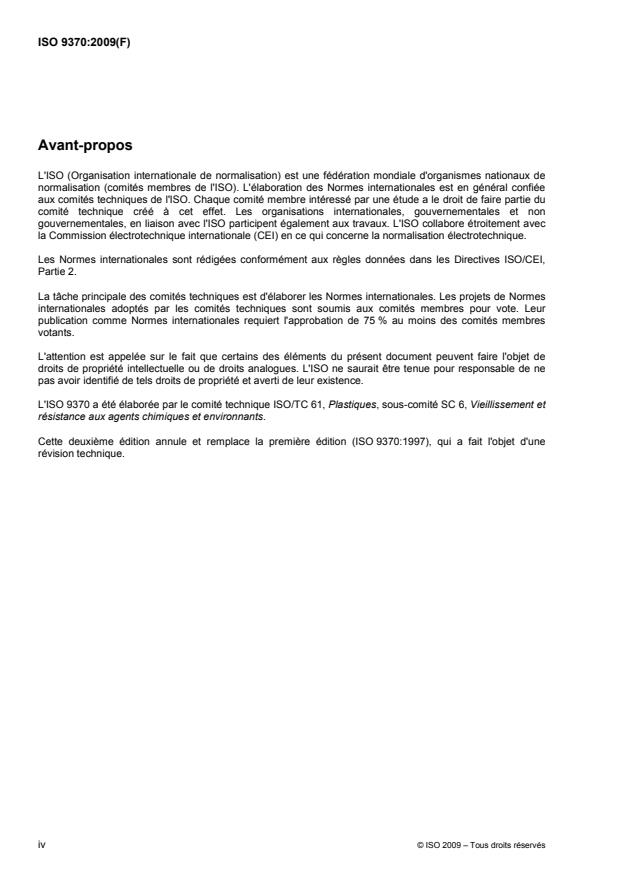 ISO 9370:2009 ISO 9370:2009 - Plastiques -- Détermination au moyen d'instruments de l'exposition énergétique lors d'essais d'exposition aux intempéries -- Lignes directrices générales et méthode d'essai fondamentale - Page 4 preview