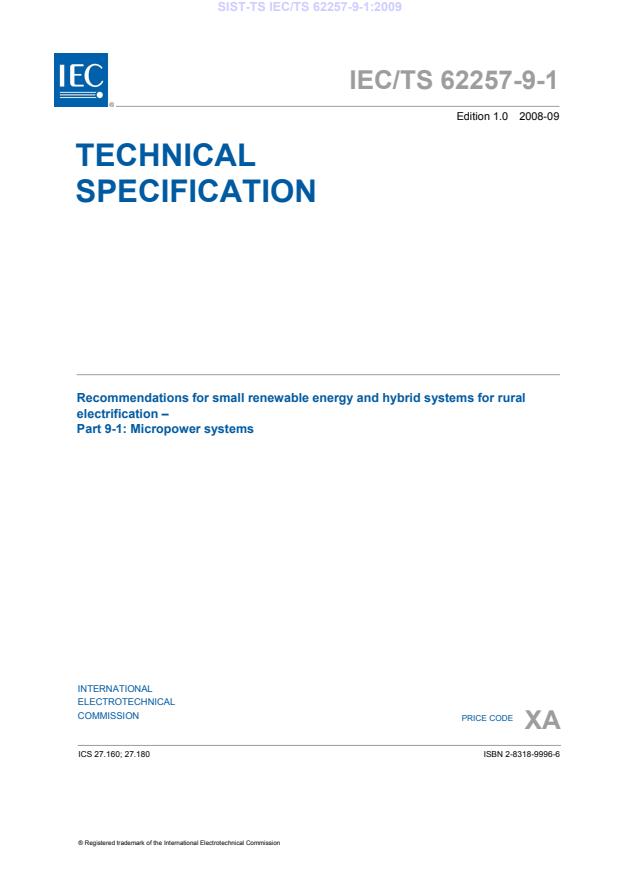 TS IEC/TS 62257-9-1:2009
