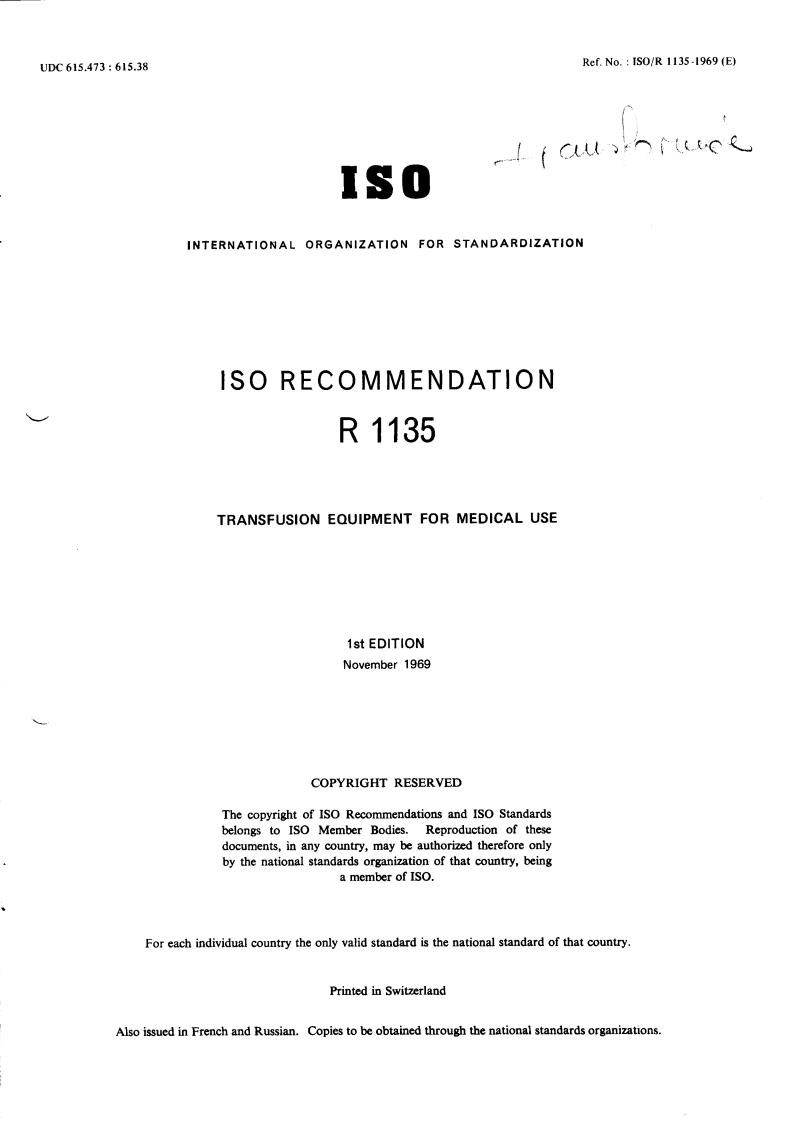 ISO/R 1135:1969 - Title missing - Legacy paper document
Released:1/1/1969
