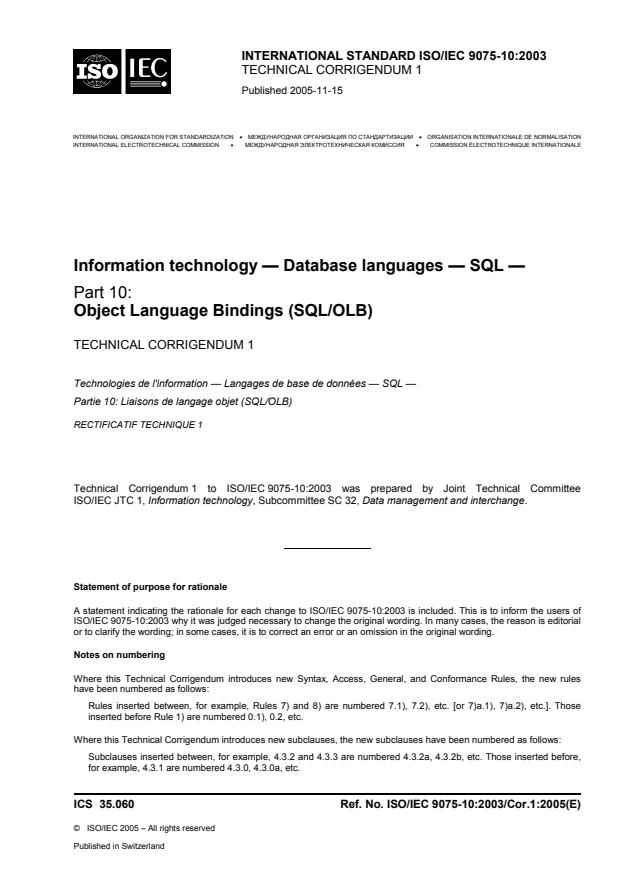ISO/IEC 9075-10:2003/Cor 1:2005