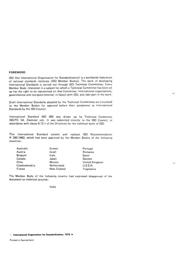 ISO 280:1976 ISO 280:1976 - Essential oils -- Determination of refractive index - Page 2 preview