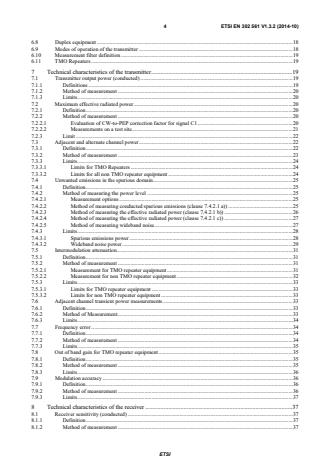 ETSI EN 302 561 V1.3.2 (2014-10) ETSI EN 302 561 V1.3.2 (2014-10) - Electromagnetic compatibility and Radio spectrum Matters (ERM); Land Mobile Service; Radio equipment using constant or non-constant envelope modulation operating in a channel bandwidth of 25 kHz, 50 kHz, 100 kHz or 150 kHz; Harmonized EN covering the essential requirements of article 3.2 of the R&TTE Directive - Page 4 preview
