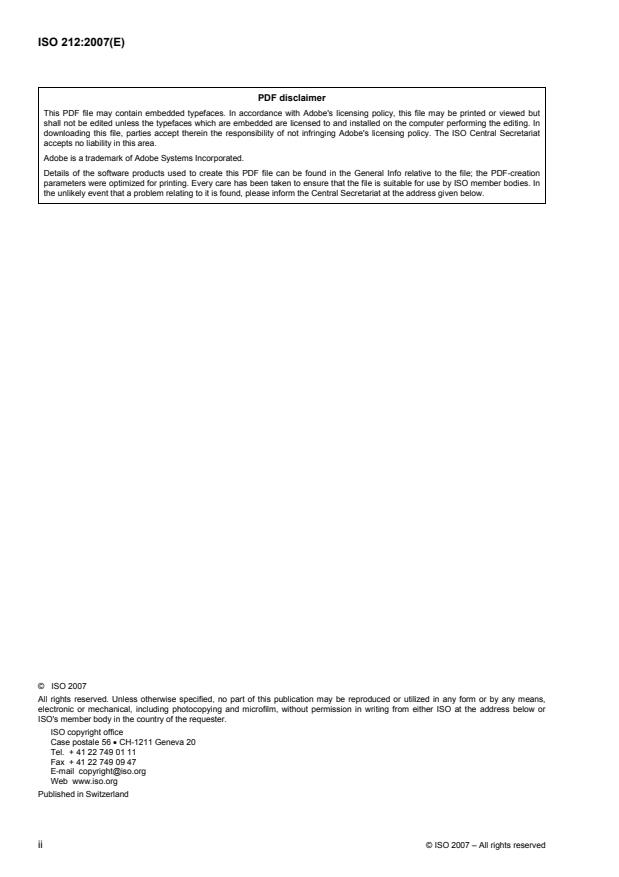 ISO 212:2007 ISO 212:2007 - Essential oils -- Sampling - Page 2 preview