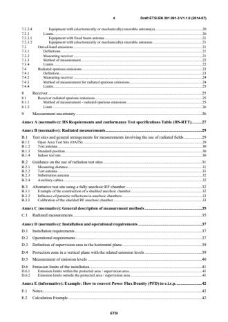 oSIST prEN 301 091-3 V1.1.0:2014 ETSI EN 301 091-3 V1.1.0 (2014-07) - Electromagnetic compatibility and Radio spectrum Matters (ERM); Short Range Devices; Transport and Traffic Telematics (TTT); Radar equipment operating in the 76 GHz to 77 GHz range; Part 3: Harmonized EN covering the essential requirements of article 3.2 of the R&TTE Directive for Railway/Road Crossings obstacle detection system applications operating in the 76 GHz to 77 GHz range - Page 4 preview