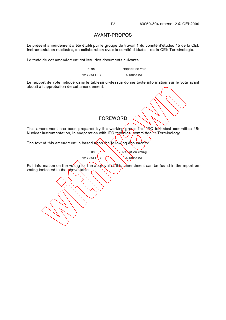 IEC 60050-394:1995/AMD2:2000 IEC 60050-394:1995/AMD2:2000 - Amendment 2 - International Electrotechnical Vocabulary (IEV) - Part 394: Nuclear instrumentation - Instruments
Released:7/7/2000
Isbn:2831852811 - Page 4 preview