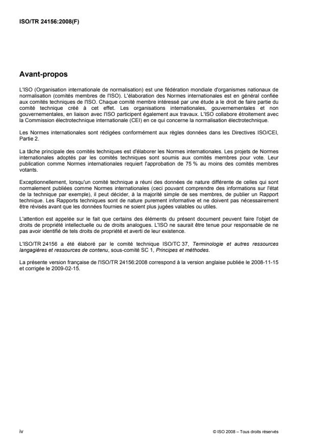 ISO/TR 24156:2008 ISO/TR 24156:2008 - Lignes directrices pour l'application de la notation UML dans le travail terminologique - Page 4 preview
