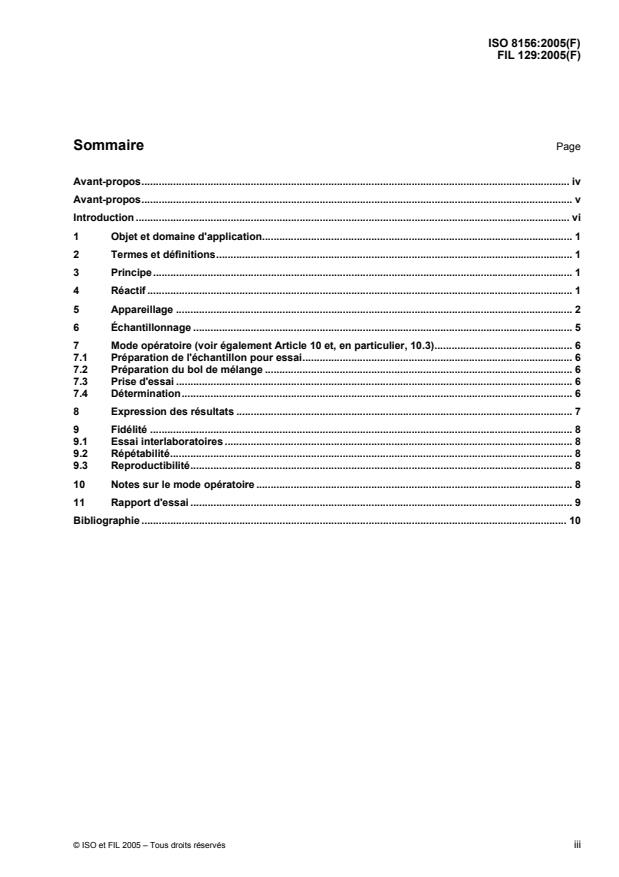 Iso 8156:2005 - Dried Milk And Dried Milk Products — Determination Of 