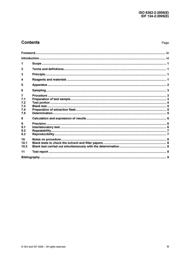 ISO 8262-2:2005 - Milk products and milk-based foods -- Determination of fat content by the Weibull-Berntrop gravimetric method (Reference method)