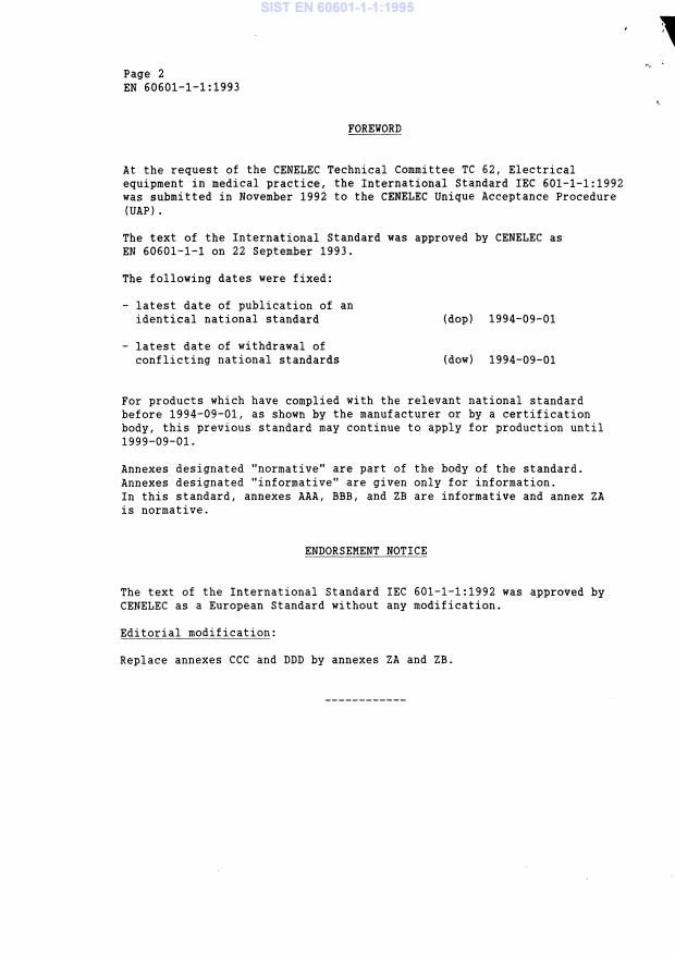 EN 60601-1-1:1993 EN 60601-1-1:1995 - Page 4 preview