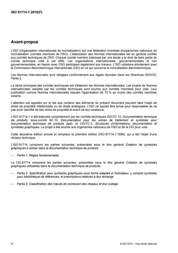 ISO 81714-1:2010 ISO 81714-1:2010 - Création de symboles graphiques a utiliser dans la documentation technique de produits - Page 4 preview