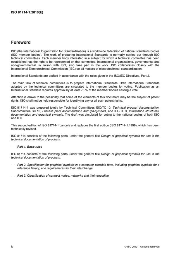 ISO 81714-1:2010 ISO 81714-1:2010 - Design of graphical symbols for use in the technical documentation of products - Page 4 preview