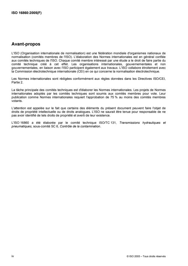 ISO 16860:2005 ISO 16860:2005 - Transmissions hydrauliques -- Filtres -- Méthode d'essai pour les indicateurs de colmatage - Page 4 preview