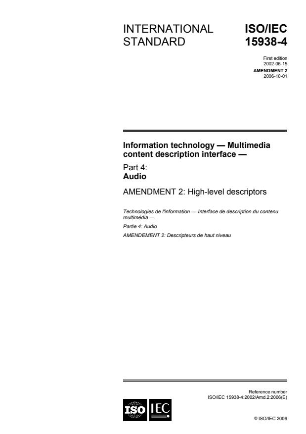 ISO/IEC 15938-4:2002/Amd 2:2006 - High-level descriptors