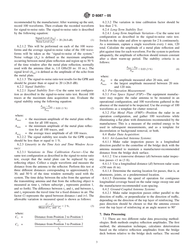 ASTM D6087-05 - Standard Test Method for Evaluating Asphalt-Covered Concrete Bridge Decks Using Ground Penetrating Radar