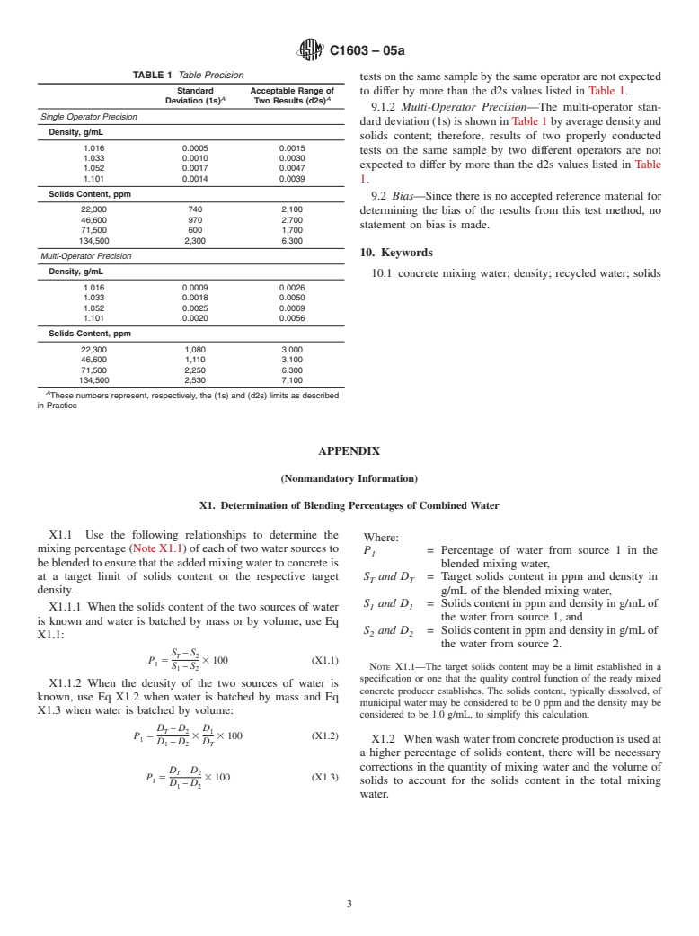 ASTM C1603-05a - Standard Test Method for Measurement of Solids in Water