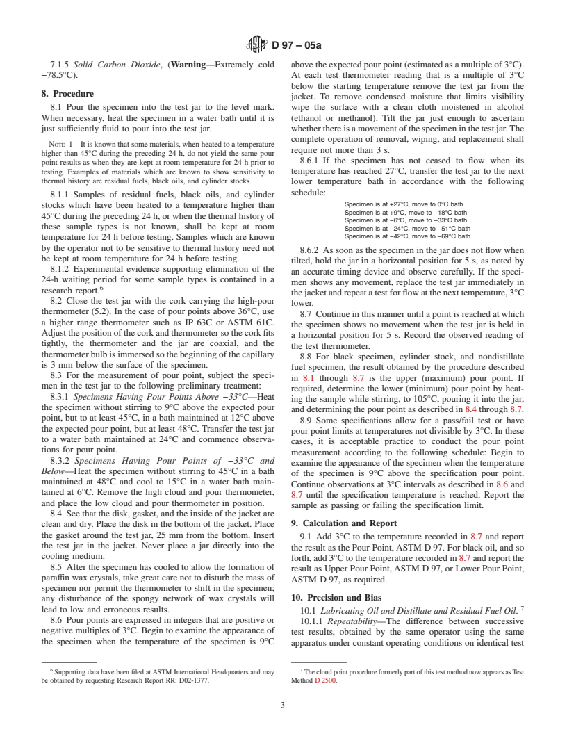 ASTM D97-05a - Standard Test Method for Pour Point of Petroleum Products