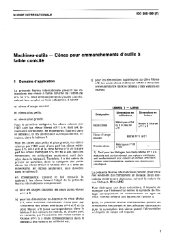 ISO 296:1991 - Machines-outils — Cônes pour emmanchements d'outils à faible conicité
Released:3/14/1991 - Page 3 preview