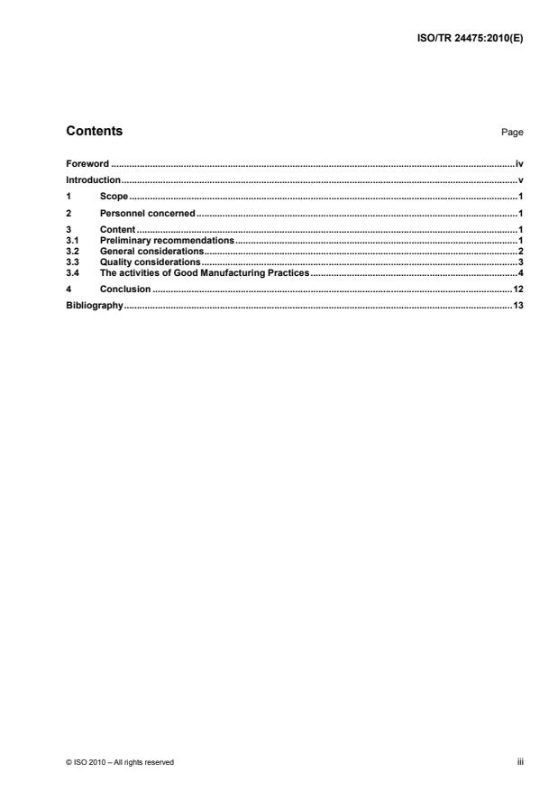 ISO/TR 24475:2010 - Cosmetics -- Good Manufacturing Practices -- General training document