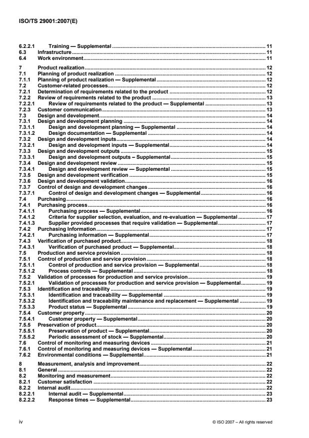 ISO/TS 29001:2007 ISO/TS 29001:2007 - Petroleum, petrochemical and natural gas industries -- Sector-specific quality management systems -- Requirements for product and service supply organizations - Page 4 preview