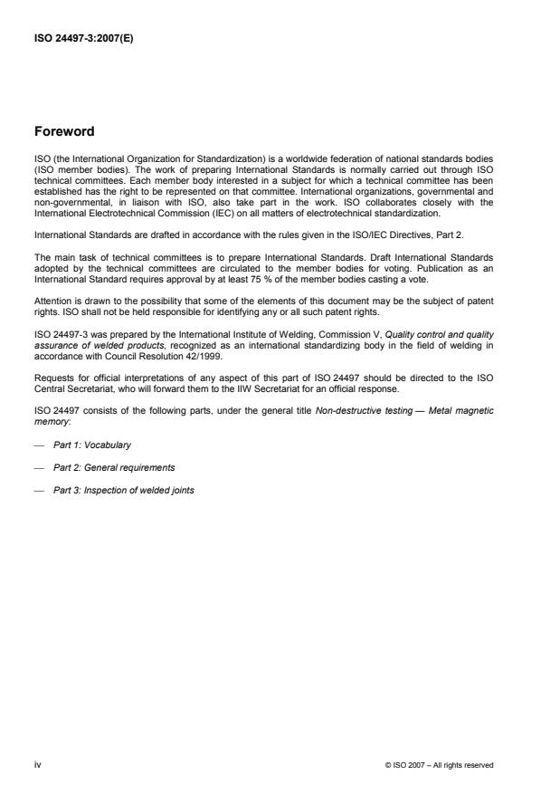 ISO 24497-3:2007 ISO 24497-3:2007 - Non-destructive testing -- Metal magnetic memory - Page 4 preview