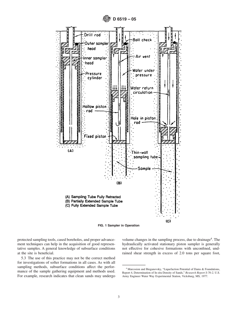 ASTM D6519-05 - Standard Practice for Sampling of Soil Using the Hydraulically Operated Stationary Piston Sampler