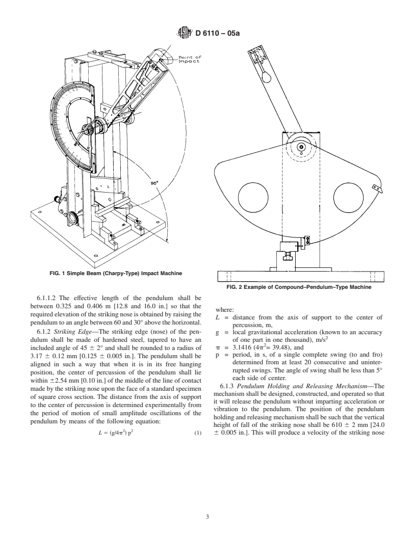 ASTM D6110-05 - Standard Test Methods for Determining the Charpy Impact Resistance of Notched Specimens of Plastics