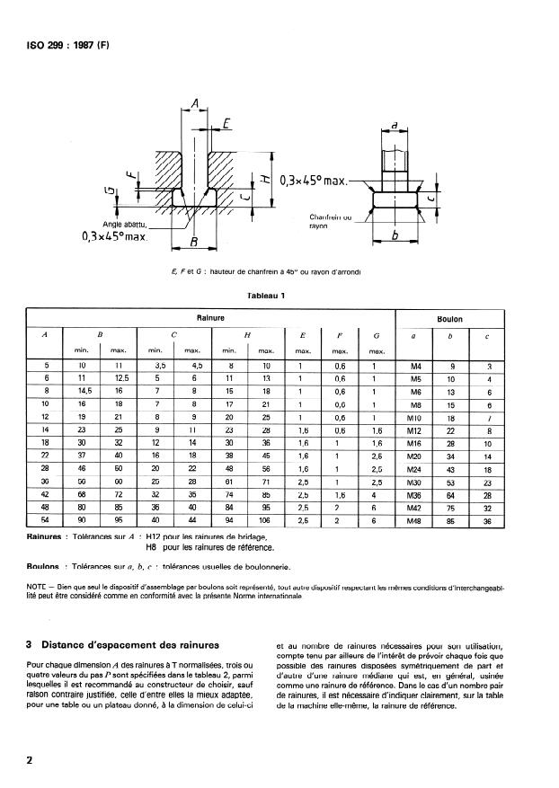 ISO 299:1987 ISO 299:1987 - Tables de machines-outils -- Rainures a T et boulons correspondants - Page 4 preview