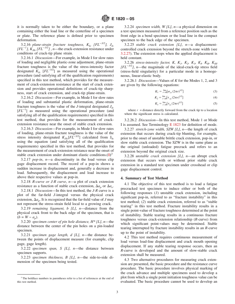 ASTM E1820-05 - Standard Test Method for Measurement of Fracture Toughness