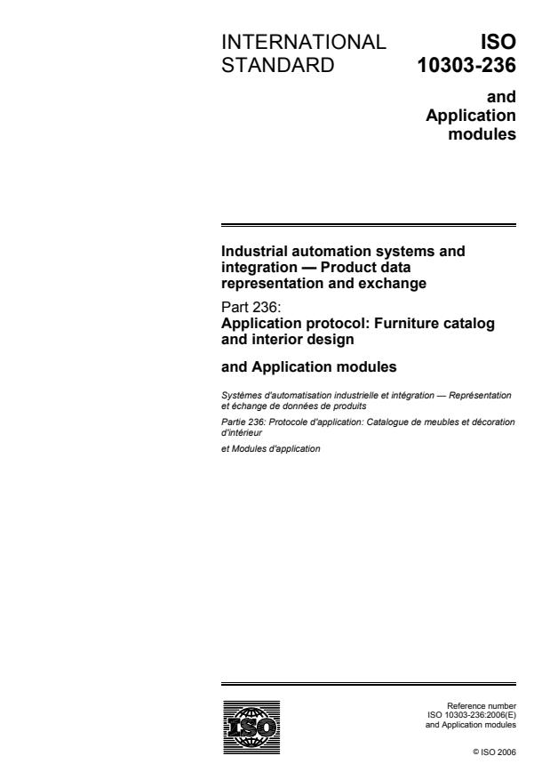 ISO 10303-236:2006 - Industrial automation systems and integration -- Product data representation and exchange