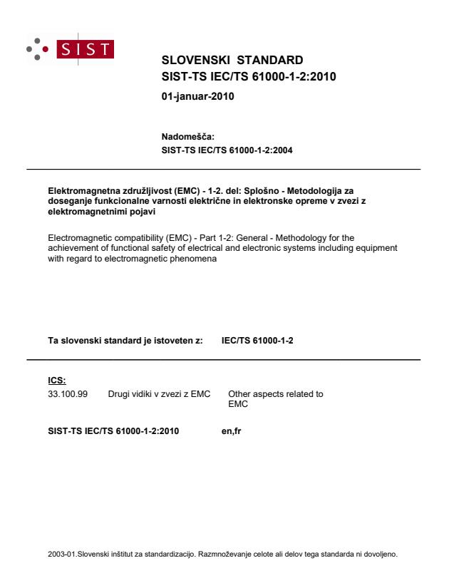 TS IEC/TS 61000-1-2:2010