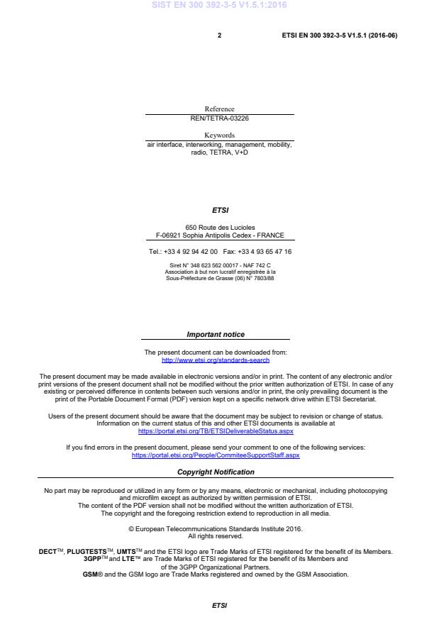 SIST EN 300 392-3-5 V1.5.1:2016 SIST EN 300 392-3-5 V1.5.1:2016 - Page 4 preview