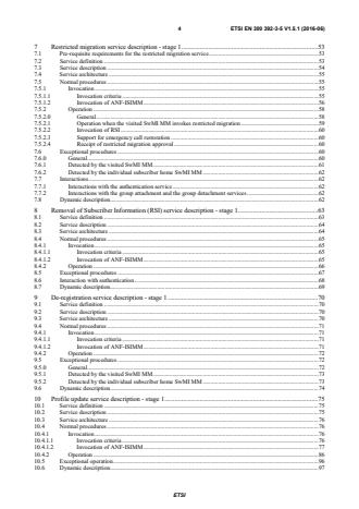 SIST EN 300 392-3-5 V1.5.1:2016 ETSI EN 300 392-3-5 V1.5.1 (2016-06) - Terrestrial Trunked Radio (TETRA); Voice plus Data (V+D); Part 3: Interworking at the Inter-System Interface (ISI); Sub-part 5: Additional Network Feature for Mobility Management (ANF-ISIMM) - Page 4 preview